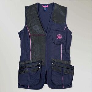 Beretta Women’s Shooting Sport Vest Navy & Pink Hunting Leather Mesh Size 42